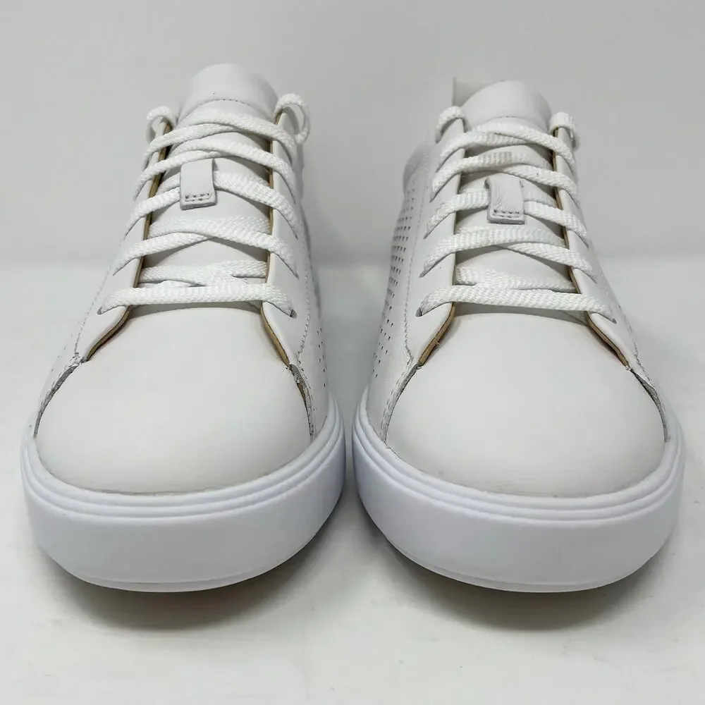 Under Armour White Perforated Leather Capeside Crew Sneakers Wmns 8.5